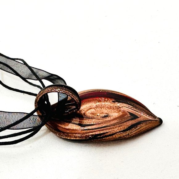 Art Glass Pendant on Ribbon Cord - Picture 5 of 6